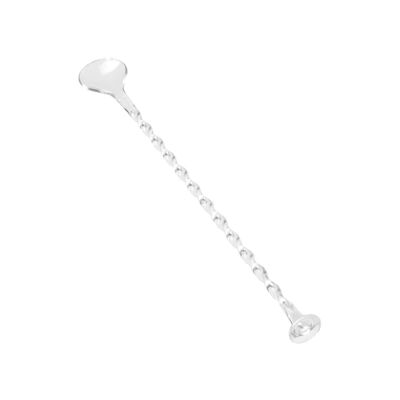 AGITATEUR POUR BOISSONS 21CM. CORPS EN DESIGN SPIRALE AVEC FINITION TRANSPARENTE.
