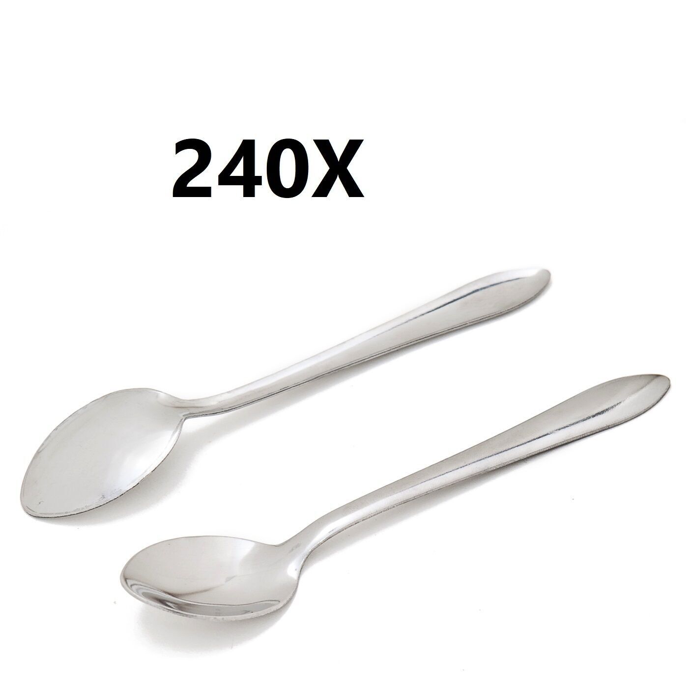 240 CUCCHIAI DA TÈ IN ACCIAIO INOX BASE