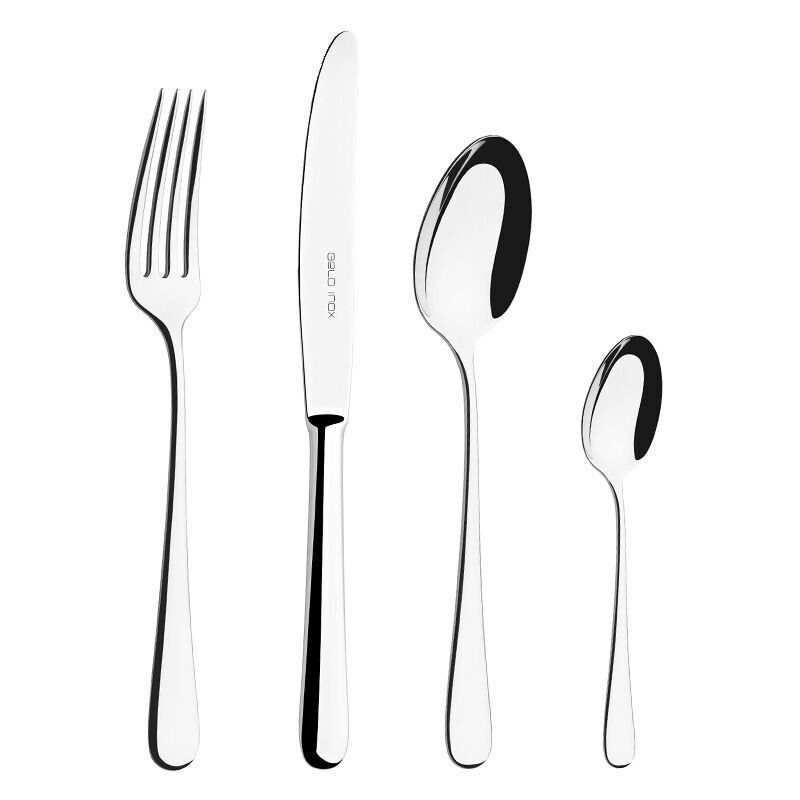 DUNA Set di posate 24 pezzi ACCIAIO INOX 18/10 - BELO INOX - (6 coltelli da tavola + 6 forchette da tavola + 6 cucchiai da tavola + 6 cucchiaini da tè)
