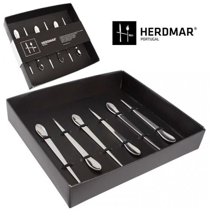 SET 6 CUCCHIAI DA CAFFÈ SOTTILI - ACCIAIO INOX 18/10 - HERDMAR