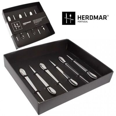 Coffret de 6 cuillères à café fines - Acier inoxydable 18/10 - Herdmar