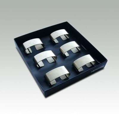 LOT DE 6 RONDINS DE SERVIETTE - ACIER INOXYDABLE 18/10 - HERDMAR