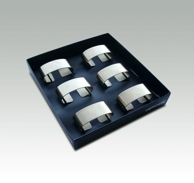 SET 6 PORTATOVAGLIOLI - ACCIAIO INOX 18/10 - HERDMAR