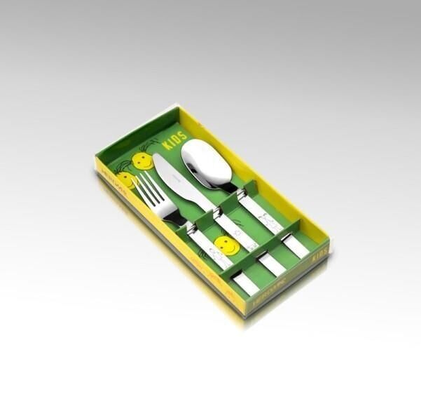 SET DI 3 POSATE PER BAMBINI TURINI - ACCIAIO INOX 18/10 - HERDMAR