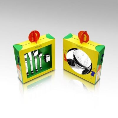 SET 6 PEZZI - POSATE PER BAMBINI TURINI - ACCIAIO INOX 18/10 - RIF.90/1 - HERDMAR