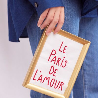Cadre Paris en coton brodé