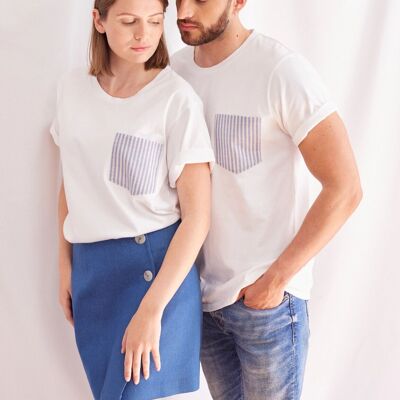 T-shirt poche à rayures