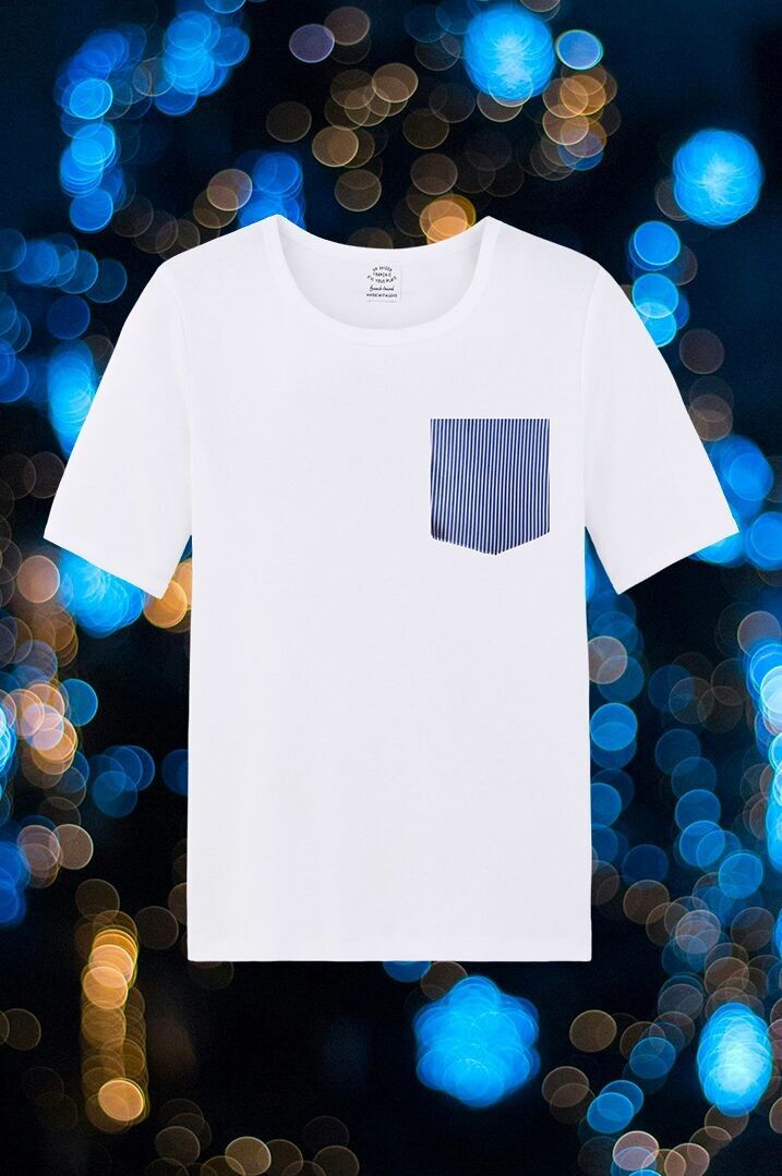 Camiseta de rayas con bolsillo
