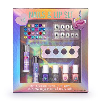 Set de bálsamo para uñas y labios KIDS CUTIES, 3 diseños surtidos - 730047