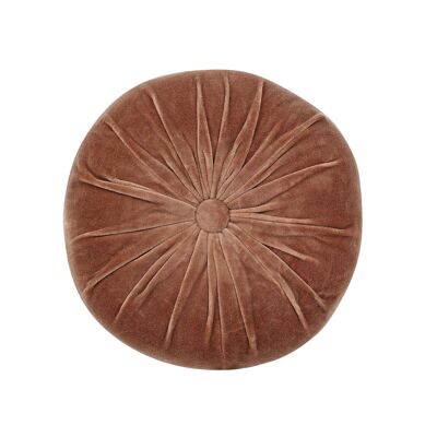 Mini coussin rond en velours fait main - Marron moka - 28 cm