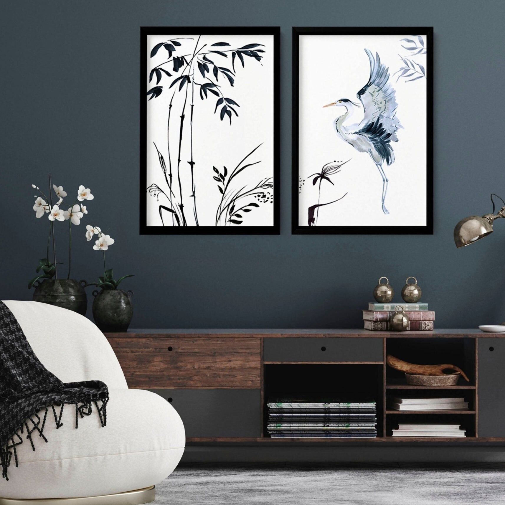 Set di 2 decorazioni murali per un corridoio