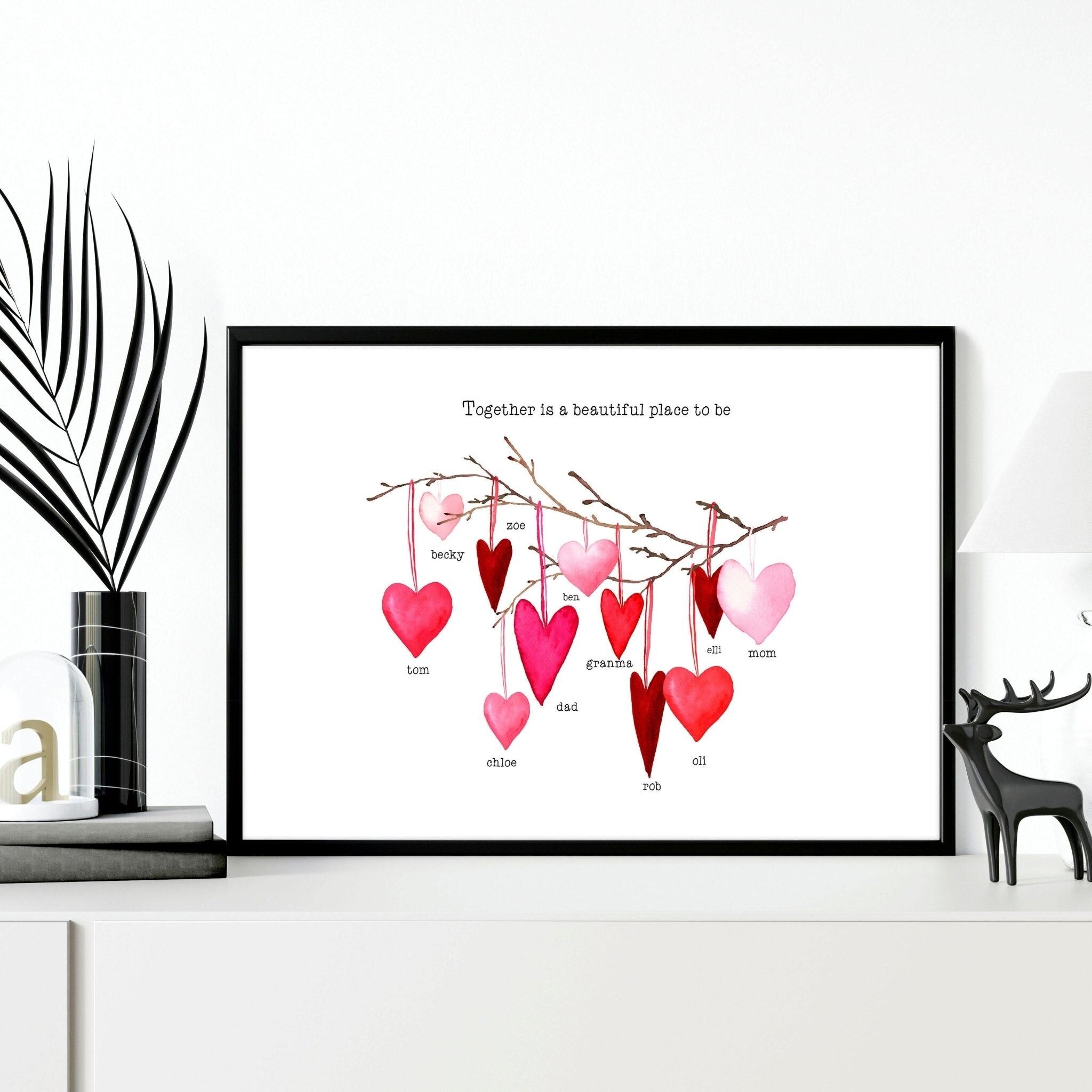 Stampa artistica personalizzata da parete con albero genealogico