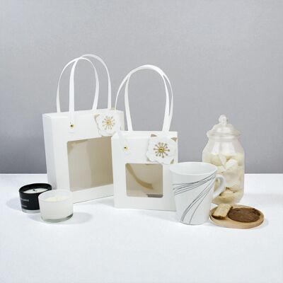 Bolsas de regalo Kraft con ventana transparente y asa - Paquete de 12 (Tamaños disponibles) Disponibles el 30/09/2025
