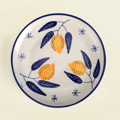 Assiette italienne au citron, 7 x 1 pouces