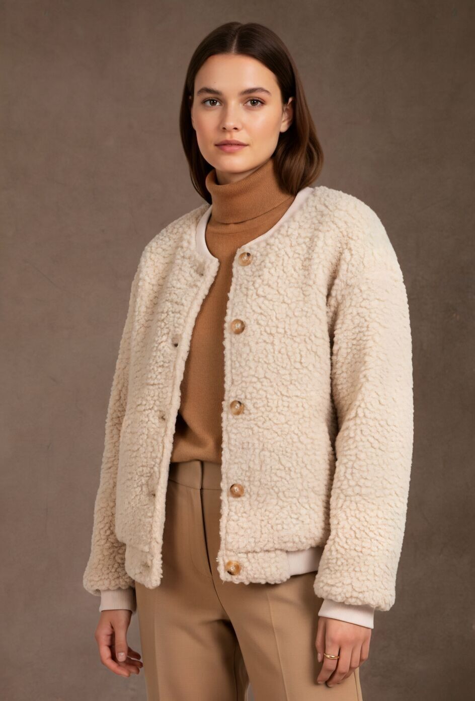 Bomber oversize en moumoute bouclette PV2528