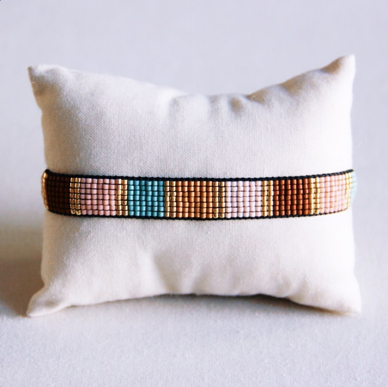 Bracciale intrecciato - cognac/nude/marrone/verde antico