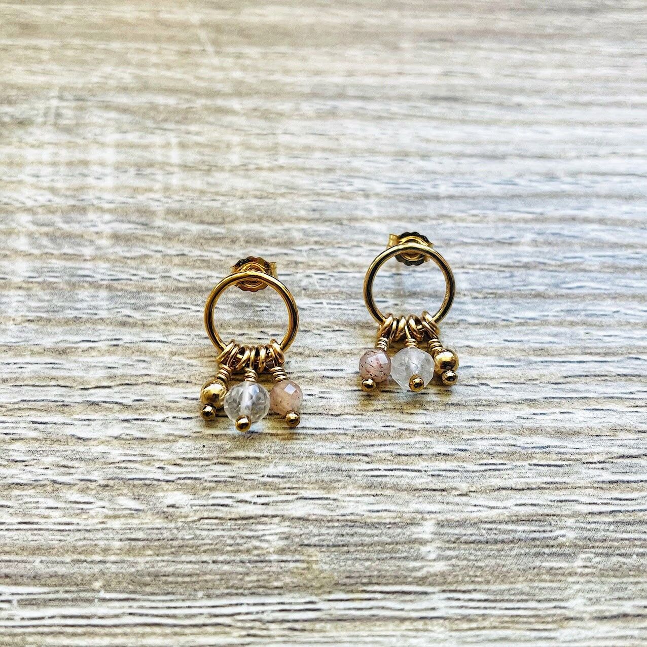 Adele Rock Crystal Sunstone Earrings