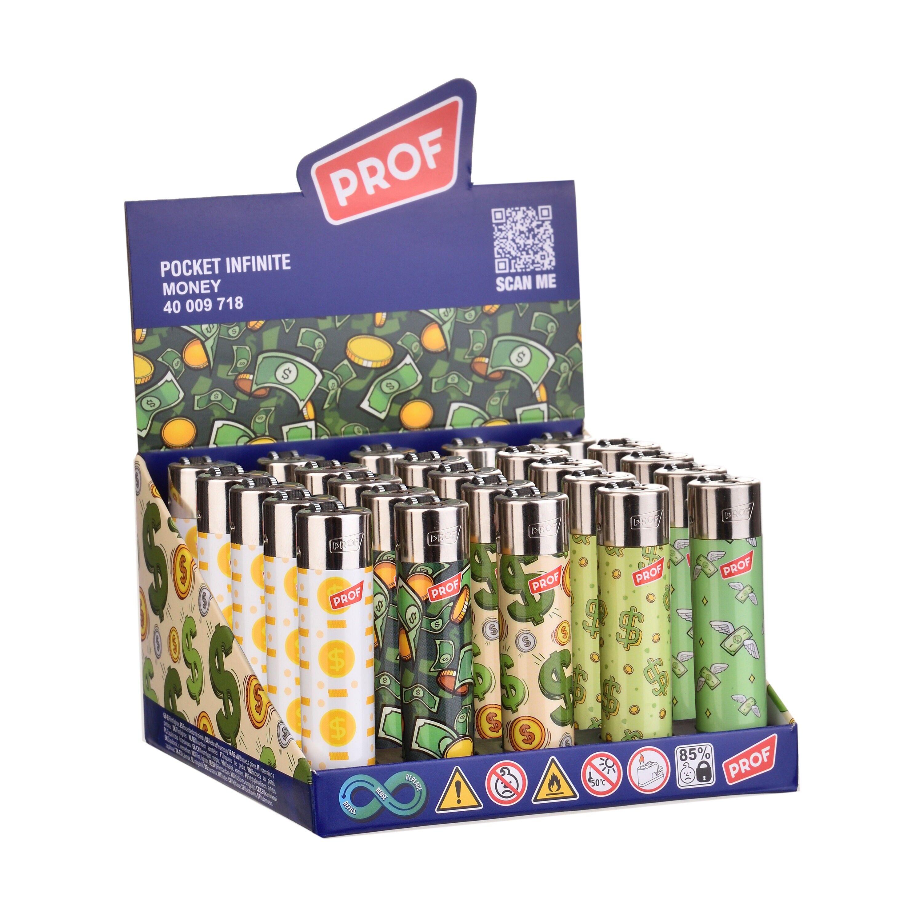 Encendedores de dinero redondos x25