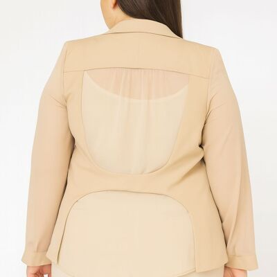 Veste femme grande taille A6163GT - manches transparente en mousseline