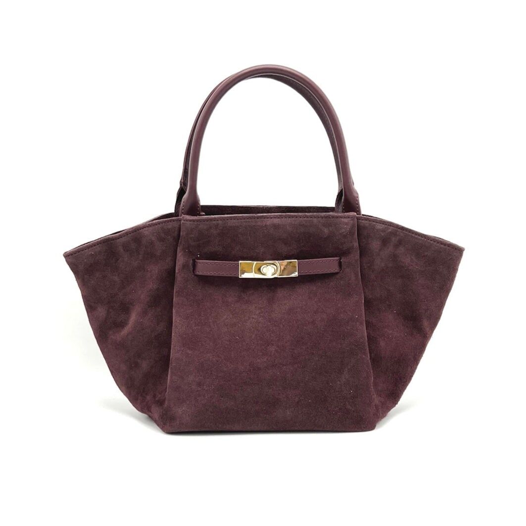 Wildlederhandtasche mit Riemen, Made in Italy, Art.112645