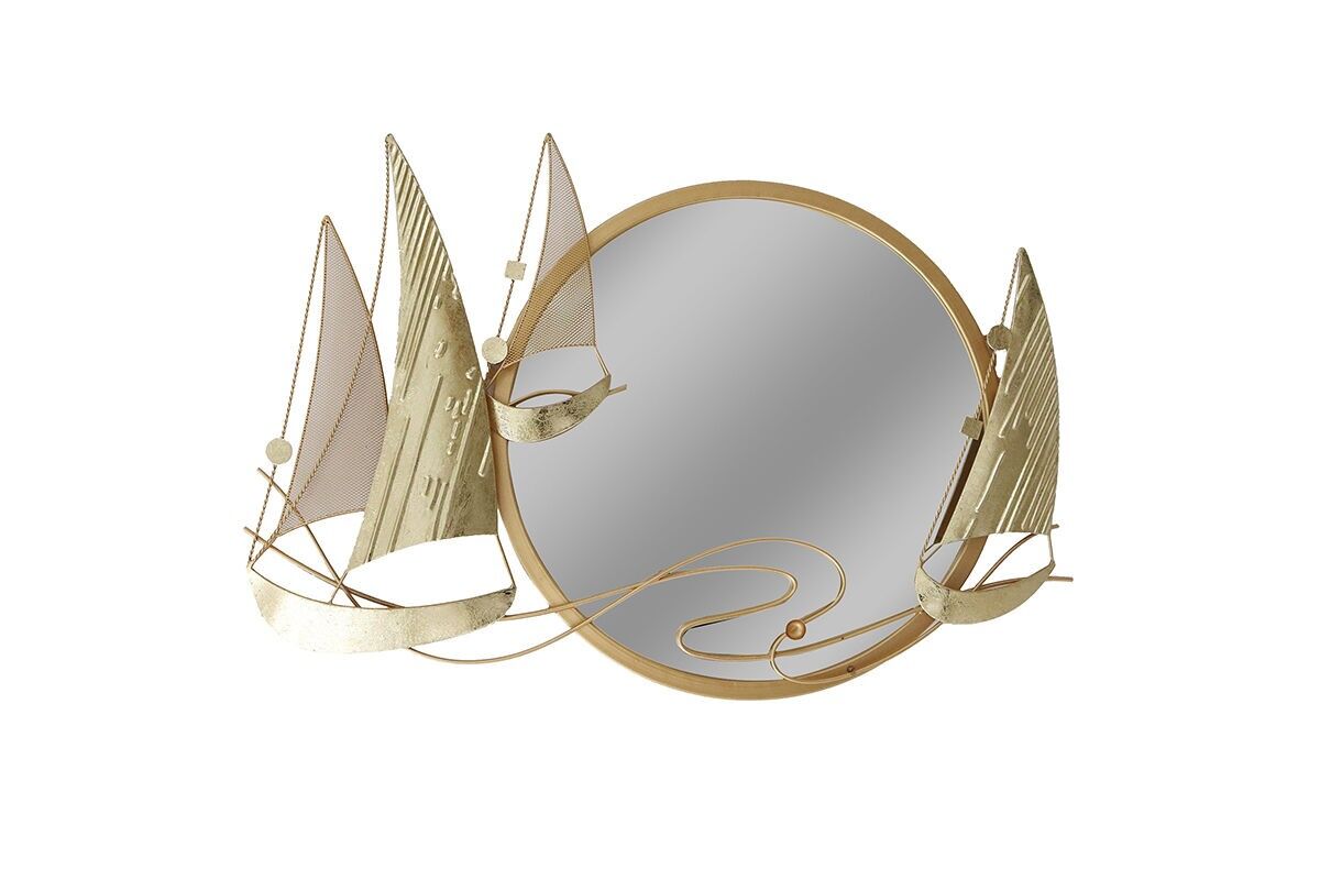 MD5054 - SPECCHIO E BARCHE A VELA STILIZZATE IN ORO - BELLE ARTI