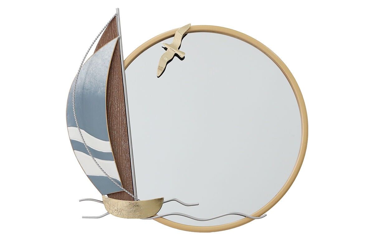 DM1137 - SPECCHIO ROTONDO A VELA IN LEGNO/METALLO - BELLE ARTI