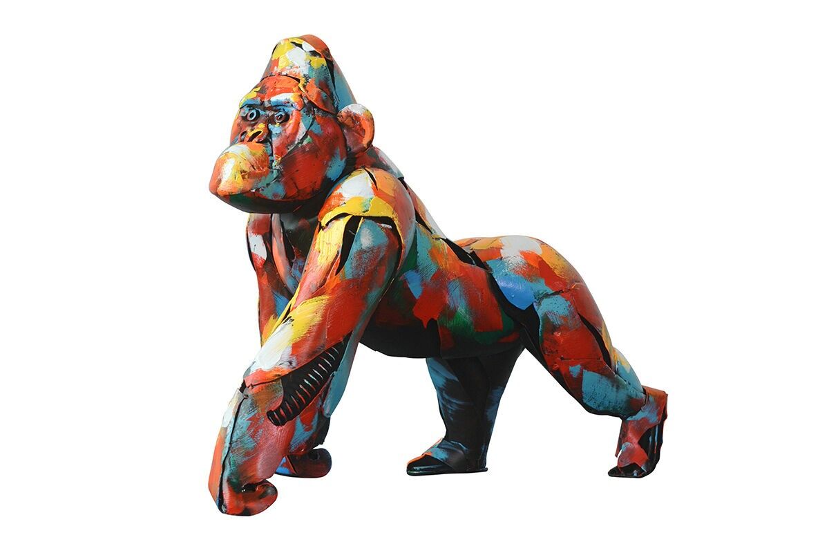 SD1122 – Metall-Gorilla-Skulptur – Pigment