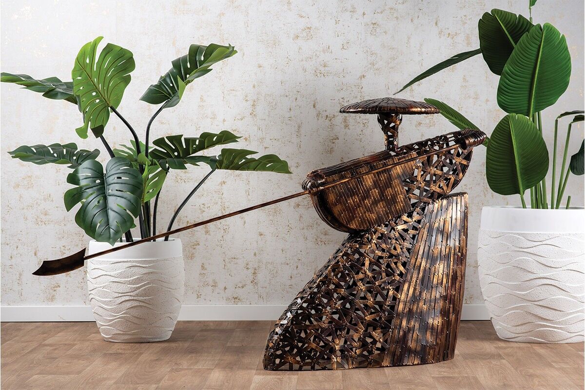 SD1224 - SKULPTUR EINES MANNES MIT KAMPFHUT - INITIALEN