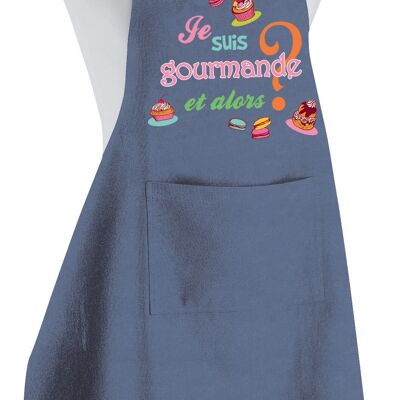 Tablier de cuisine Je suis gourmande Jeans 90 x 72