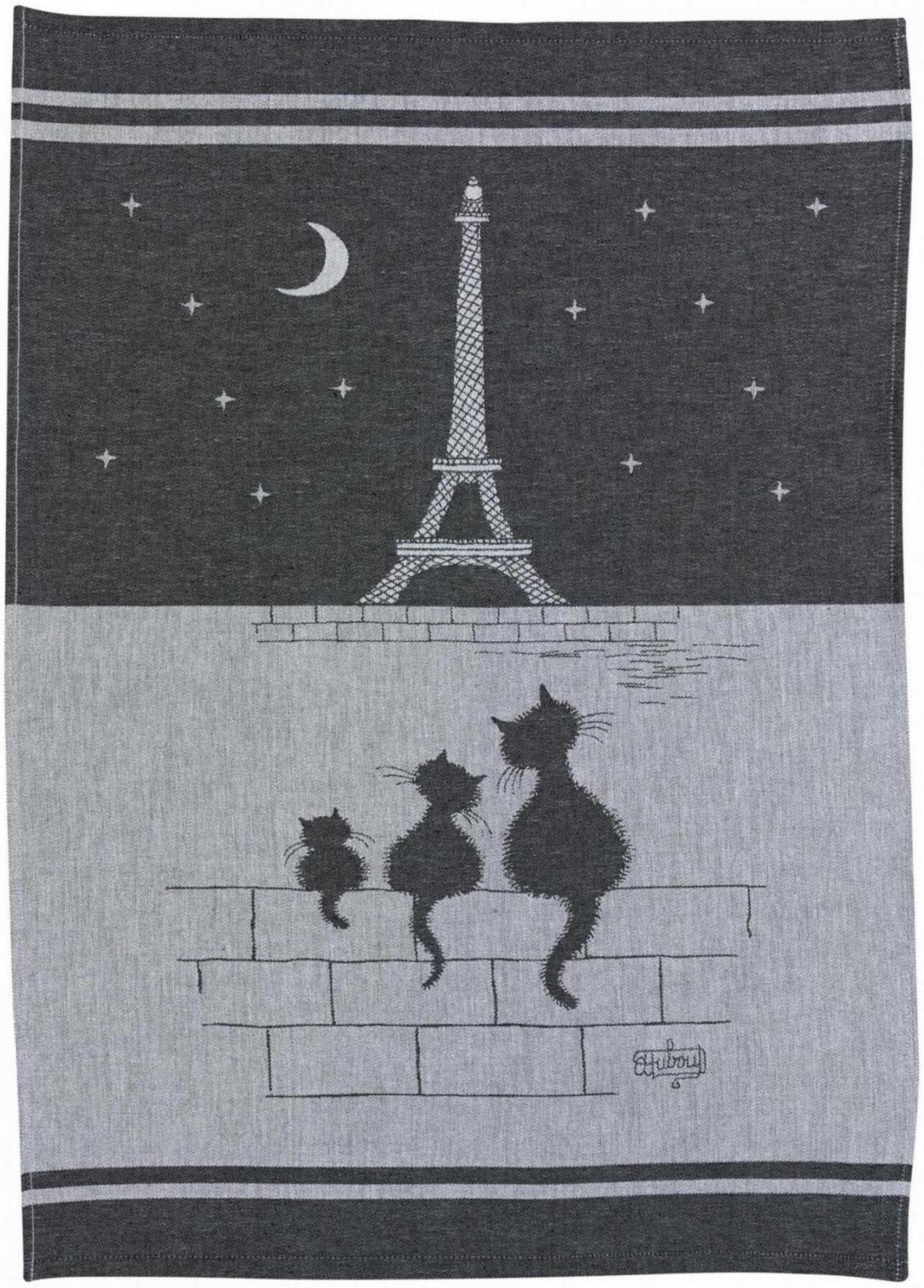 Strofinaccio jacquard Gatti Torre Eiffel Ombra 50 x 70