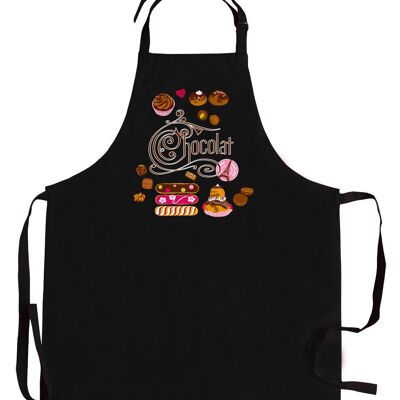 Grembiule da cucina riciclato Lightning Bolts senza tasca nero 72 x 90
