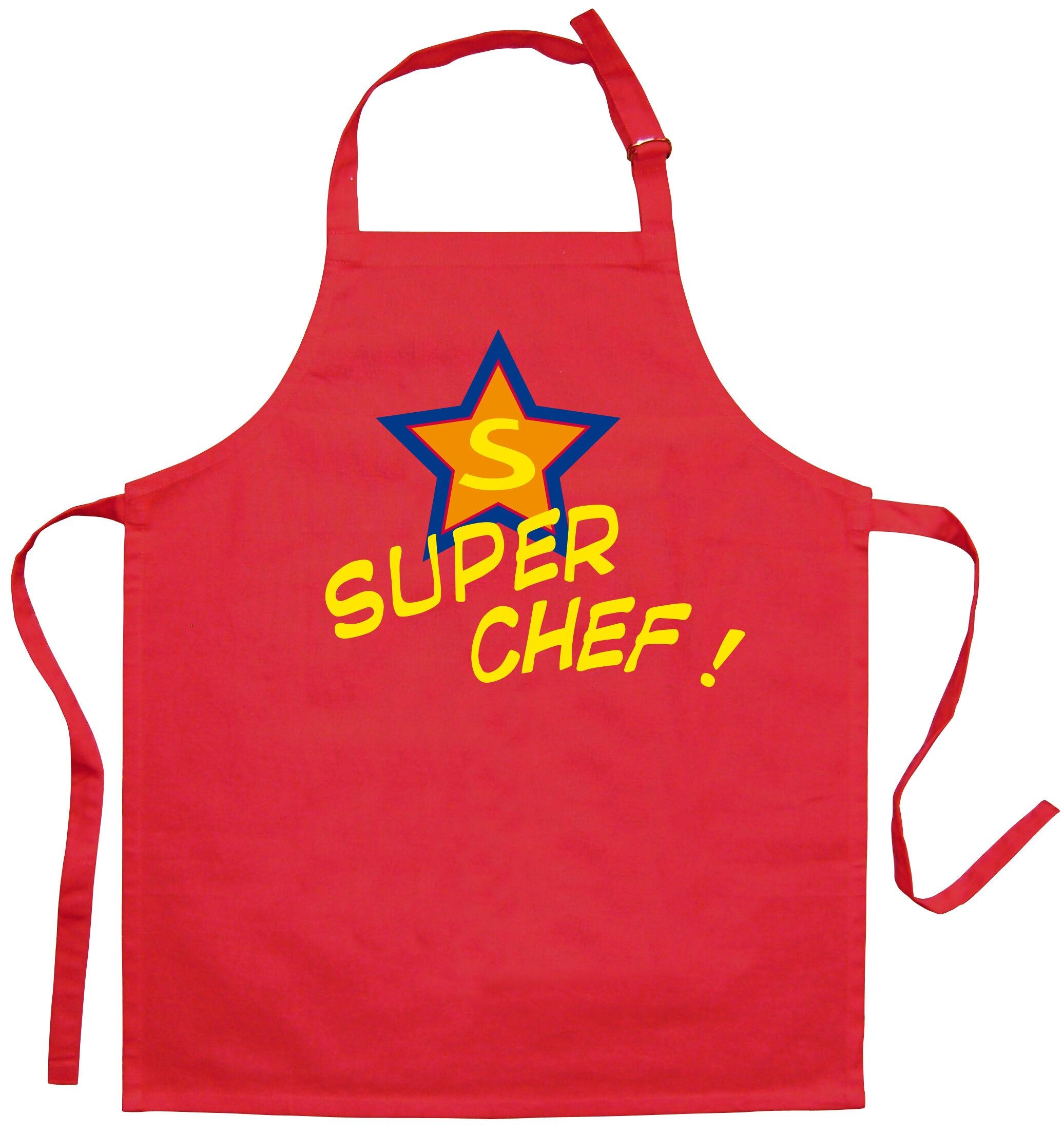 Grembiule da cucina per bambini Super Chef rosso riciclato 52 x 63