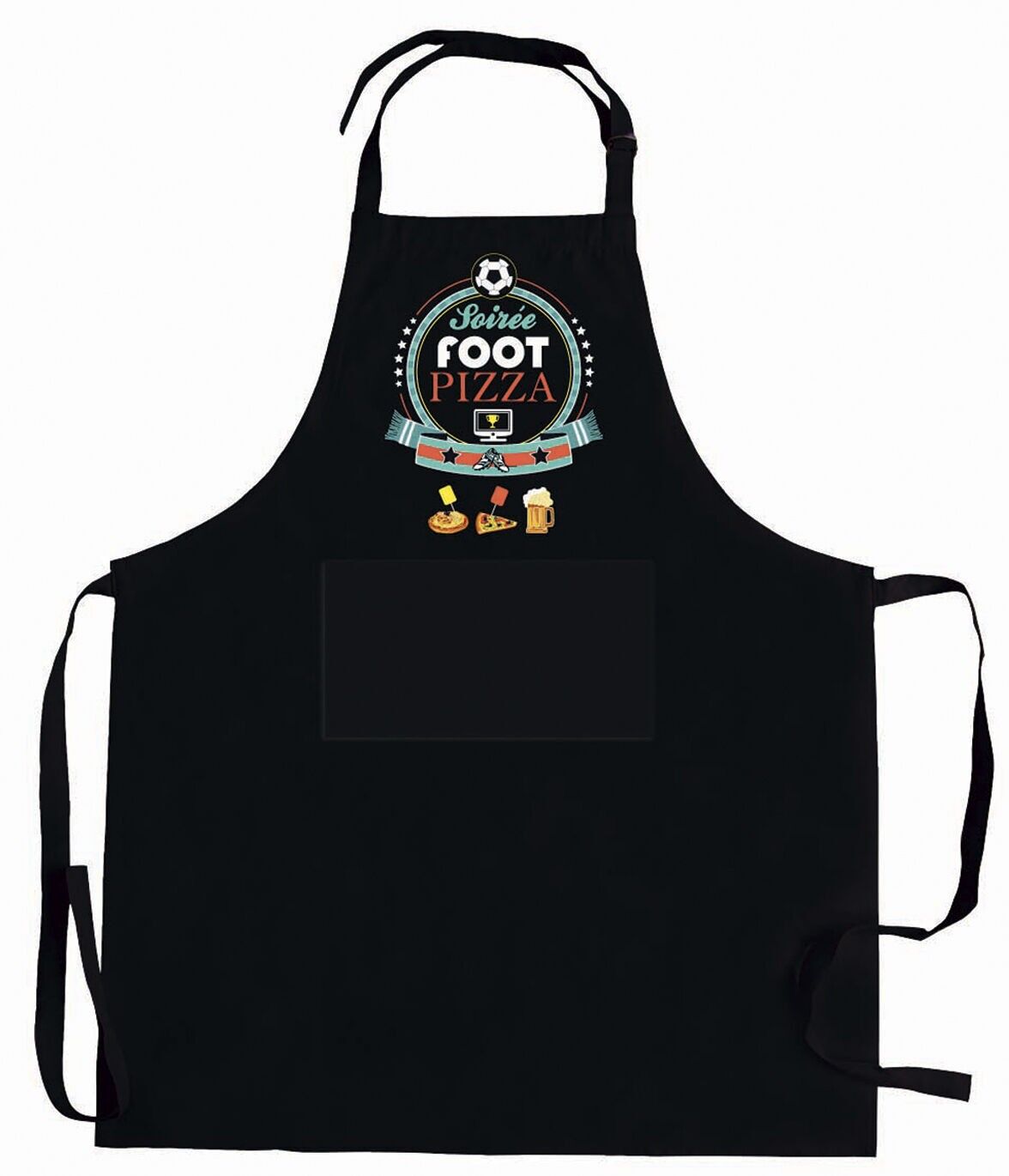 Grembiule da cucina riciclato Pizza Footie Party, nero, 72 x 90