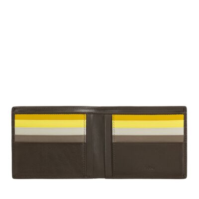 Portefeuille en cuir pour homme Dudu avec porte-cartes de crédit, couleur marron café