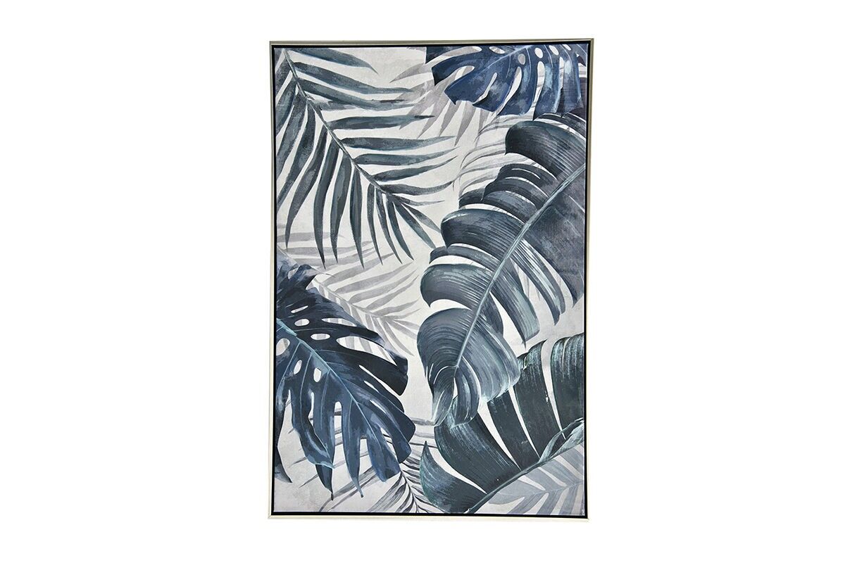 TA5604 - CUADRO DE FOLLAJE CHIC 90*60 MARCO PLATEADO - GALERÍA