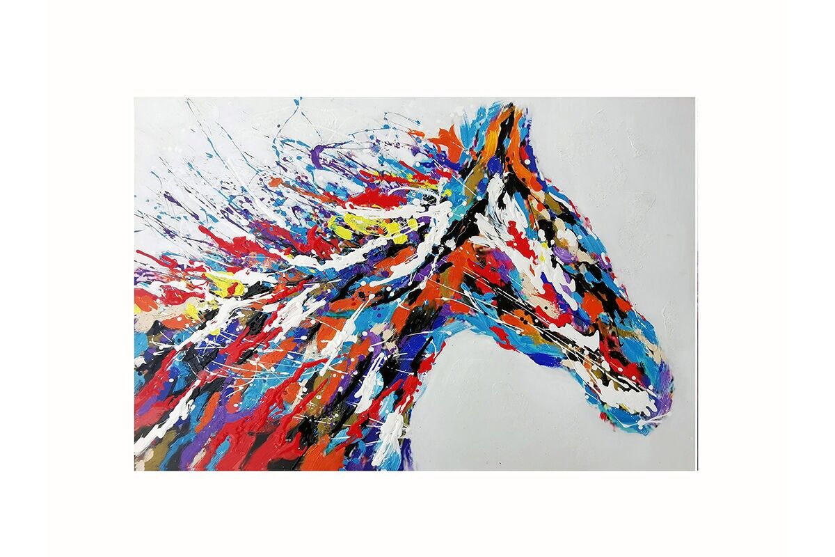 TA5660 - DIPINTO CAVALLO MULTICOLORE 120*80 - GALLERIA