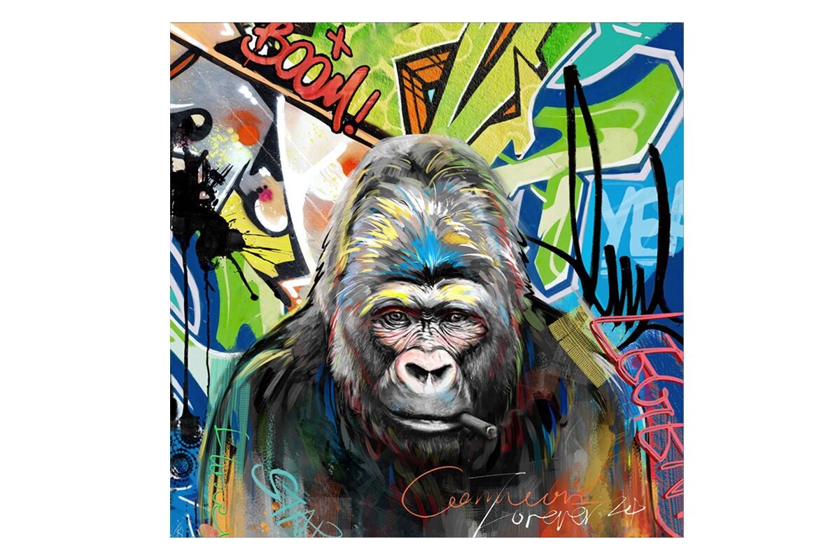TA5674 - GORILLA GRAFFITI PAINTING 100*100 - GALLERIA