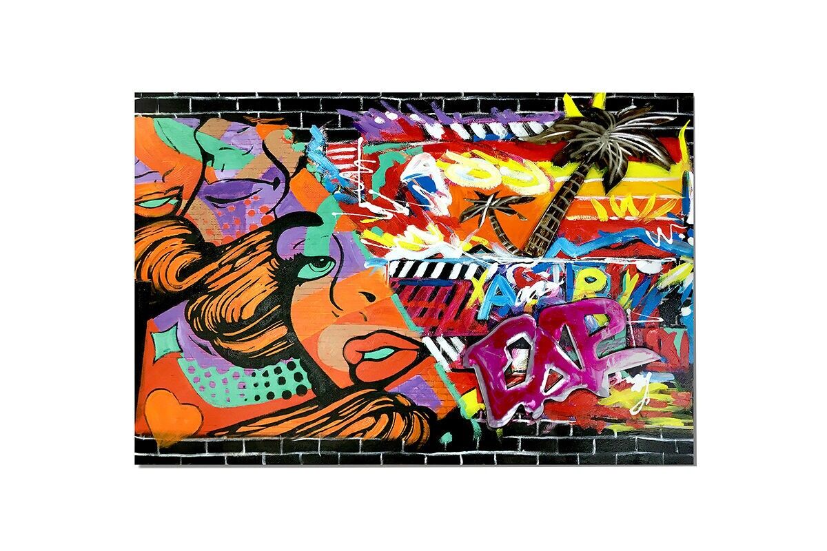 TA5680 - DIPINTO DONNA STREET ART MULTICOLORE 80*120 - GALLERIA