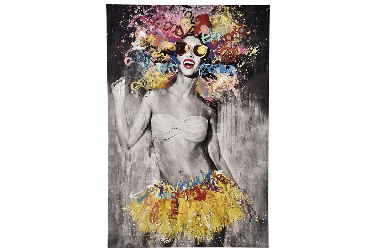 TA5711 - PINTURA DE MUJER CON GRAFFITI COLORIDO 60*90 - GALERÍA