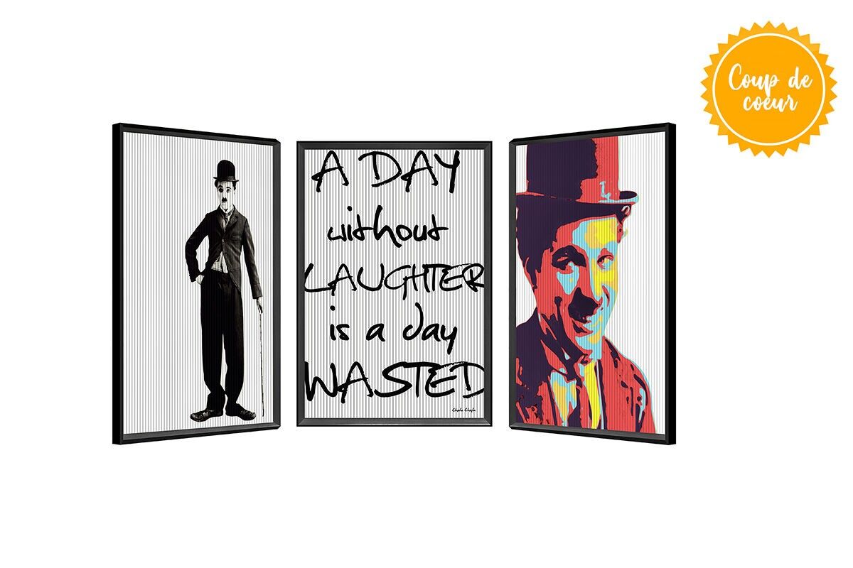 TA5831 - CUADRO CINÉTICO CHAPLIN MARCO NEGRO 60*40 - GALERÍA