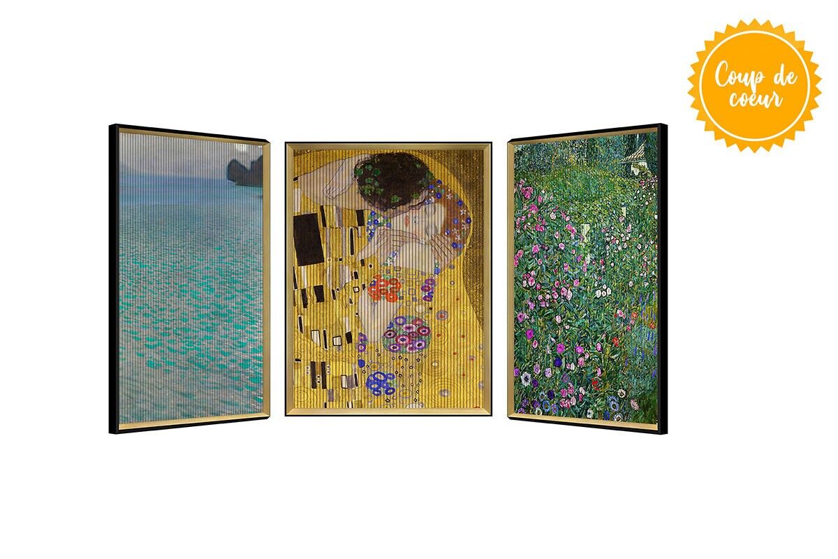 TABLEAU CINETIQUE KLIMT CADRE OR 80*60 - GALLERY