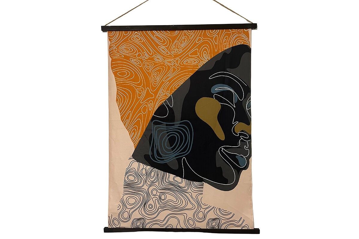 TA7000 - ETHNISCHER KOPFKLEBER AUS WILDLEDER UND KAKEMONO-CANVAS FÜR DAMEN - GALERIE