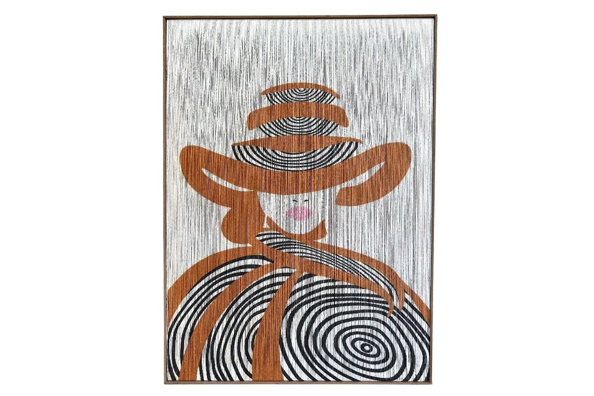 TA7013 - SOMBRERO DE LIENZO DE CUERDA DE MUJER CON MARCO DE MADERA - GALERÍA