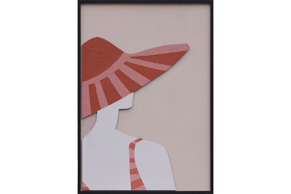 TA7031 - MUJER PINTANDO LA ESPALDA CON SOMBRERO ROSA - GALERÍA