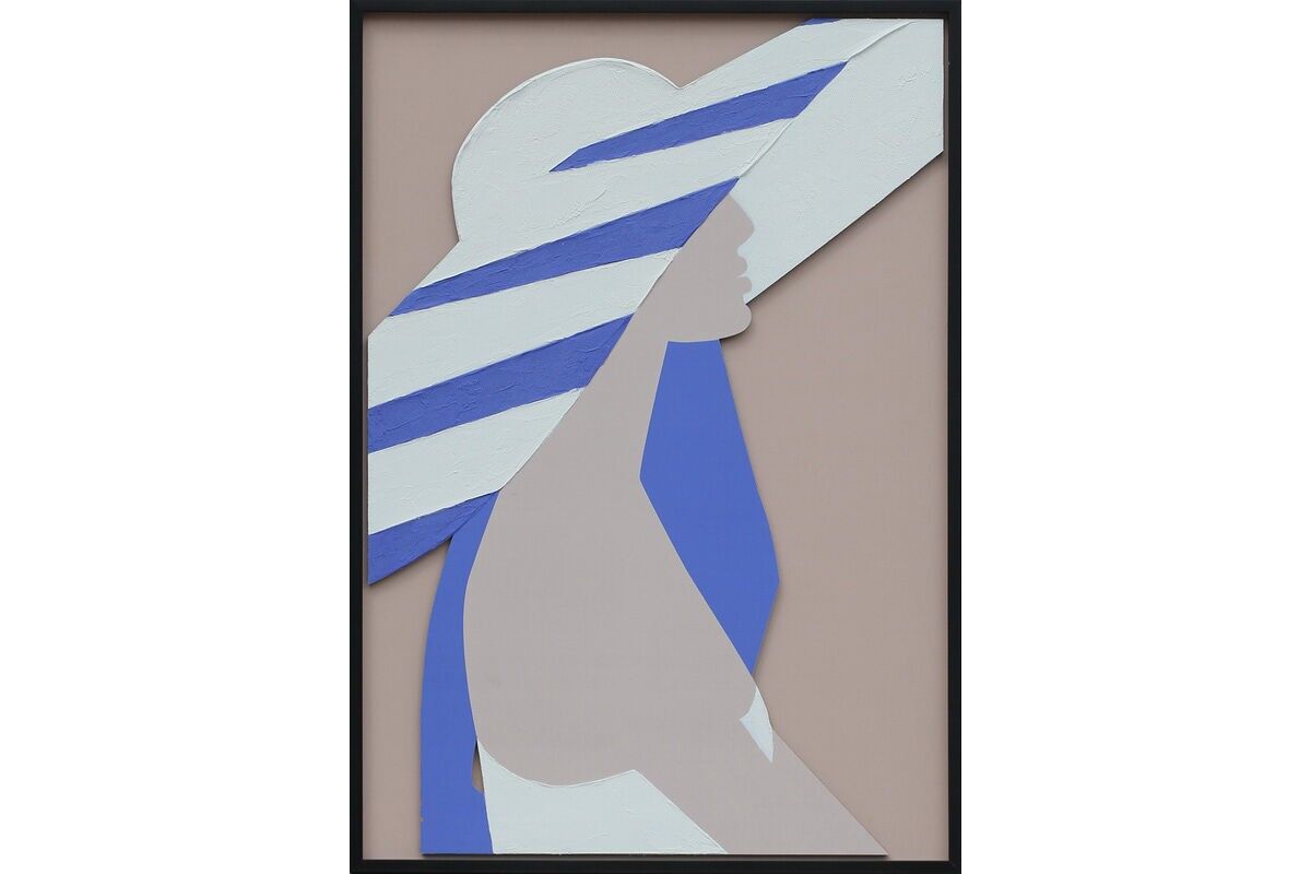 TA7033 - DONNA CAPPELLO BLU DIPINTO RETRO - GALLERIA