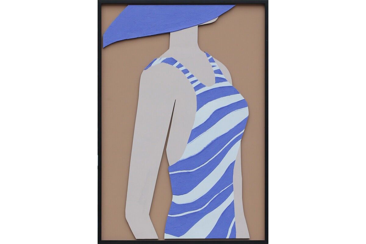 TA7032 - FACCIALE DONNA CON CAPPELLO BLU - GALLERIA