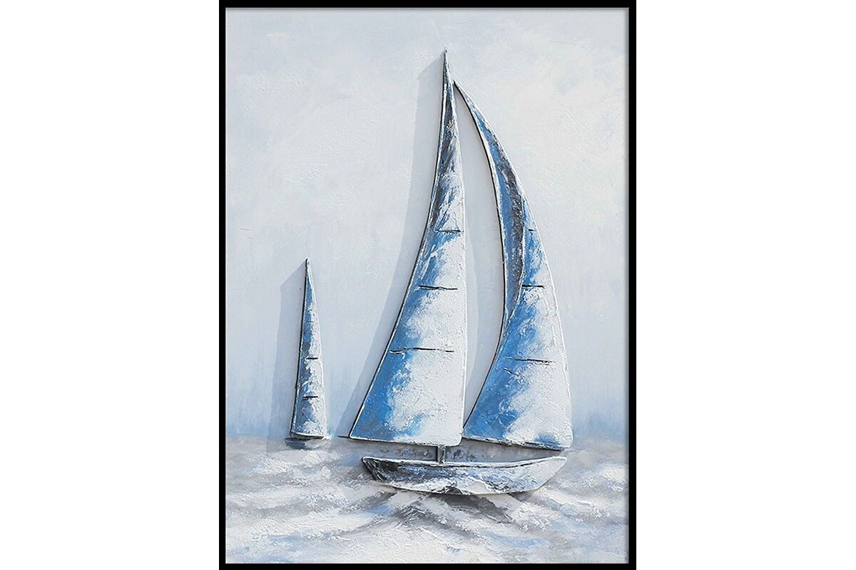TA7034 - CUADRO DE BARCOS DE VELE AZULES - GALERÍA