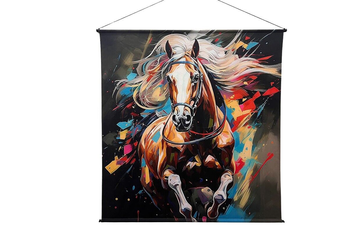 TA7052 - KAKEMONO SUEDE CANVAS FIERY HORSE - GALERIE