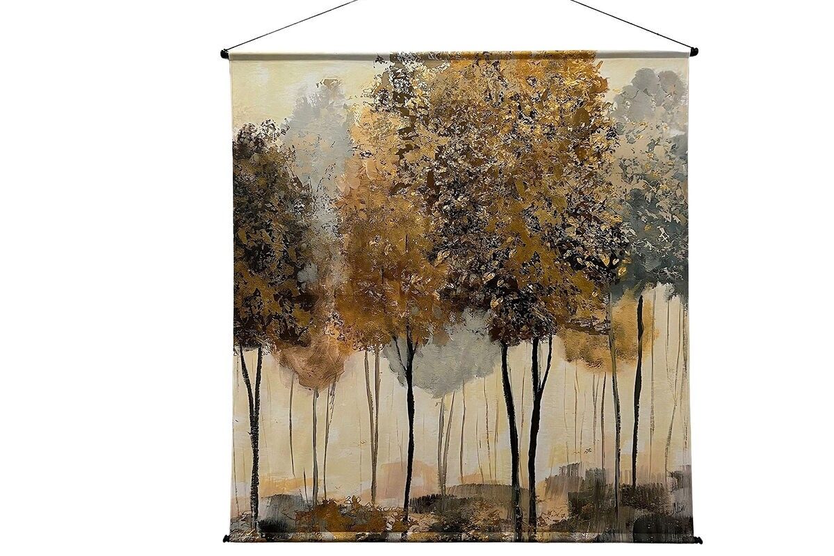 TA7053 - KAKEMONO SUEDINE CANVAS GOLD TREES - GALERIE
