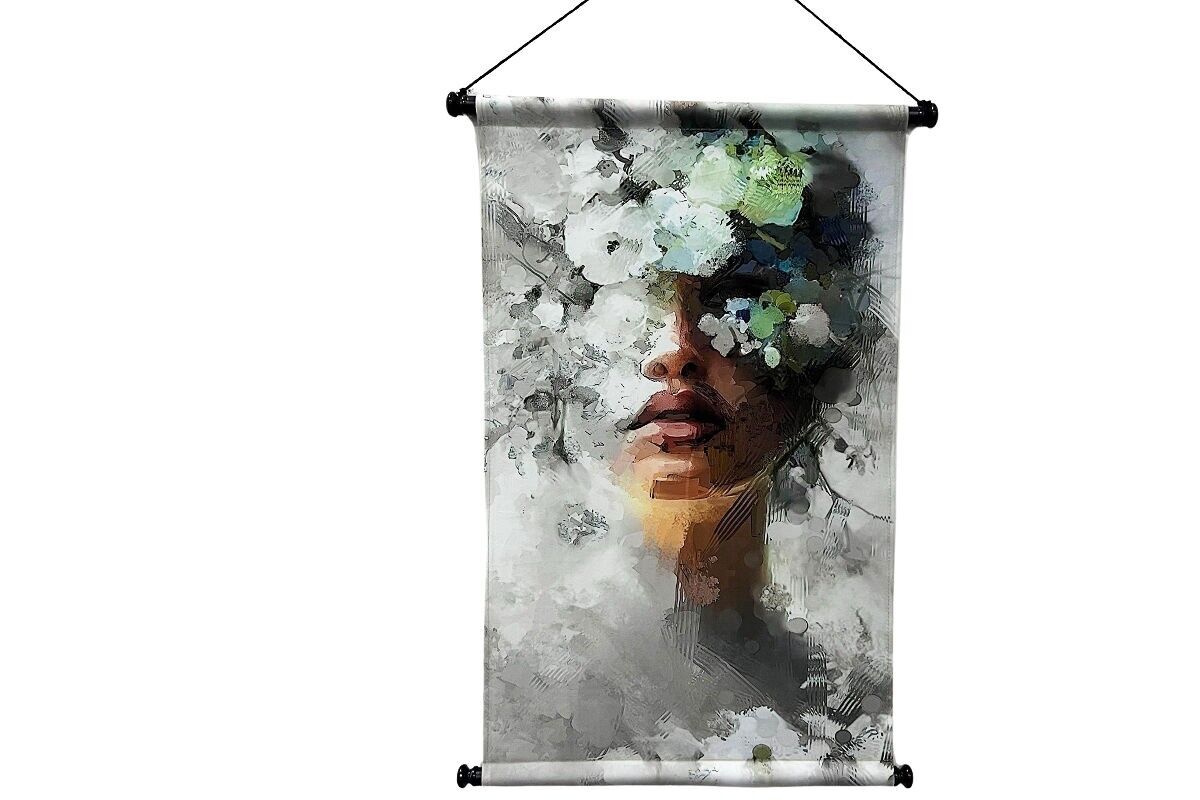 TA7063 - DAMEN BLUMEN WILDLEDER KAKEMONO CANVAS - GALERIE